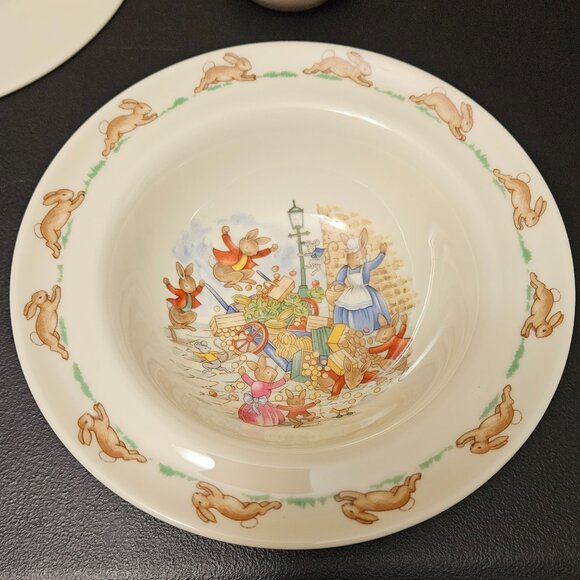 Vtg Royal Doulton Bunnykins 3 pc. English Fine Bone China – Plate, Bowl, Cup - Picture 5 of 16